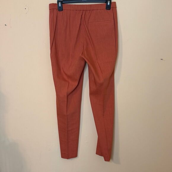 Theory treeca linen blend cropped slim leg pants orange size 4 $245 - Picture 2 of 5